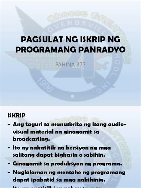 halimbawa ng iskrip ng balita sa radyo|Pagsulat Ng Iskrip Sa Radyo .